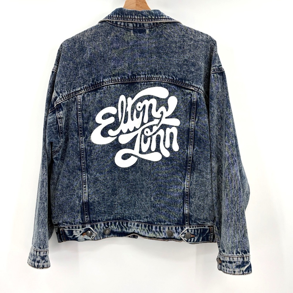Elton John Acid Wash Denim Jean Jacket 2019 Tour Merch Women's Small Oversized